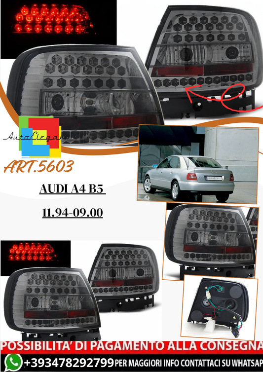 💫ART.5603 LED TAIL LIGHTS SMOKE fits AUDI A4 11.94-09.00💫