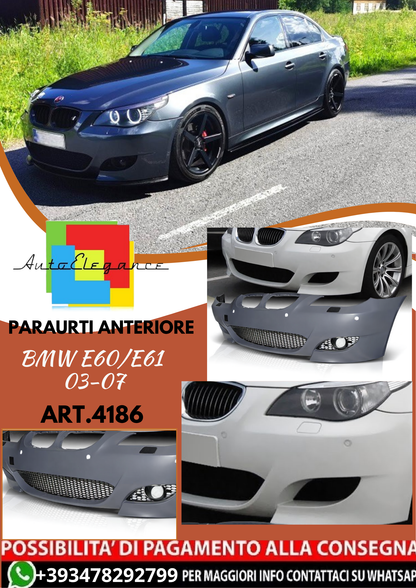 💥ART.4186 Paraurti Anteriore adatto per BMW E60/E61 03-07 LOOK M5💥