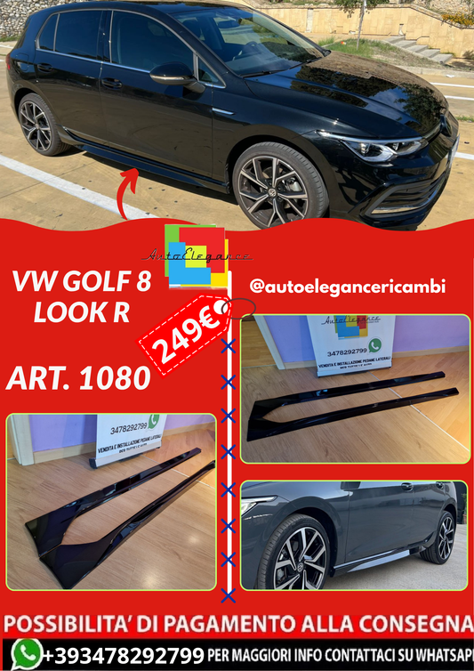 ART. 1080 MINIGONNE VW GOLF 8 LOOK R NERO LUCIDO