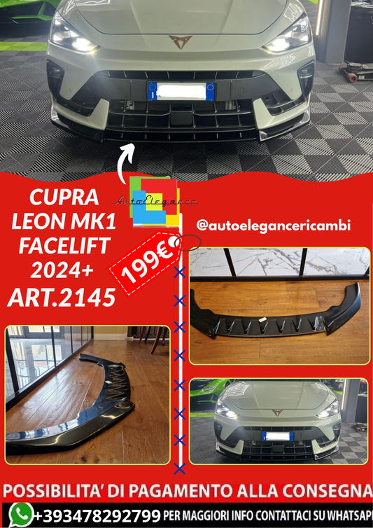 ART.2145 SPLITTER CUPRA Leon MK1 Facelift 2024+ NERO LUCIDO