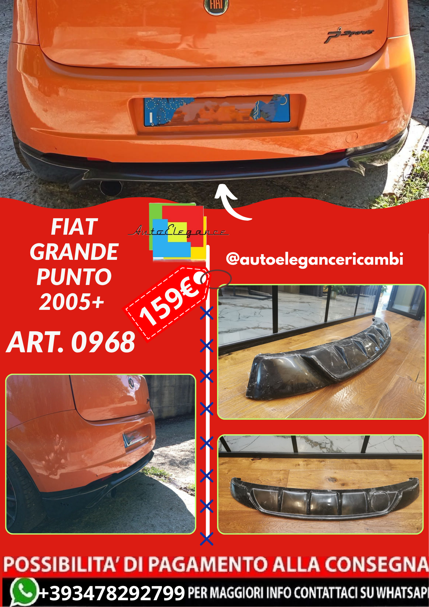 ART.0968 DIFFUSORE FIAT GRANDE PUNTO 2005+ LOOK RIEGER