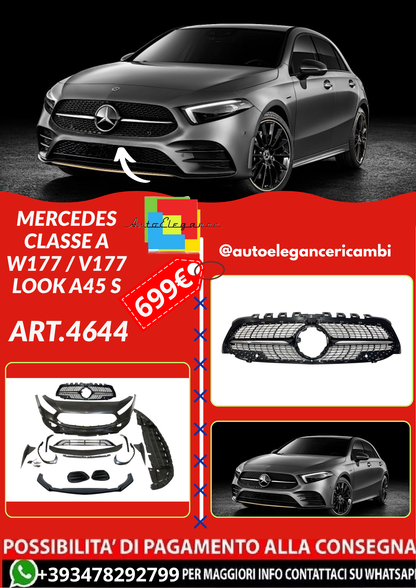 ART.4644 Paraurti Anteriore MERCEDES CLASSE A W177 / V177 Look A45 S