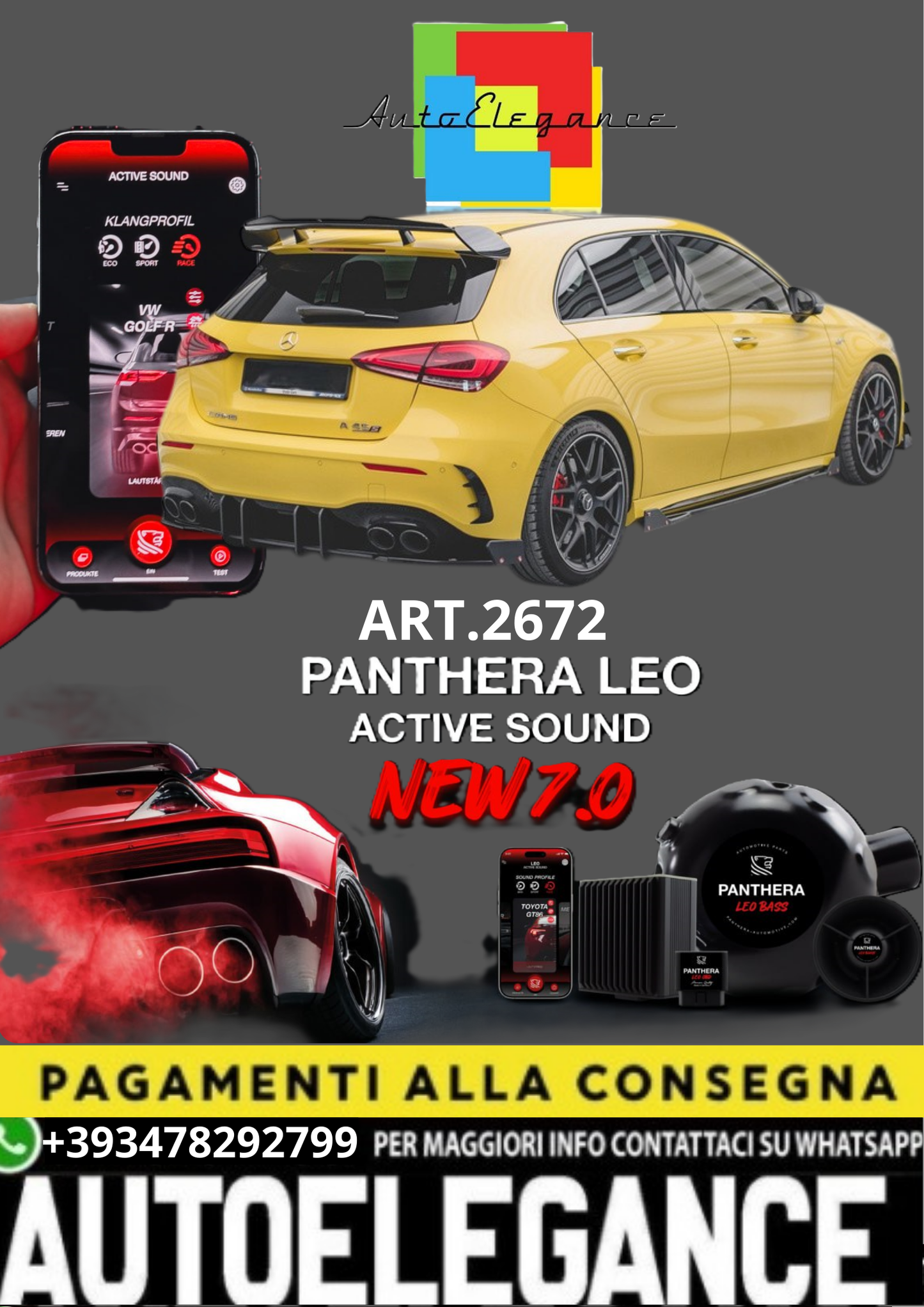 💥💣 ART.2672 PANTHERA SOUND SYSTEM ADATTO PER MERCEDES-BENZ A W177/A35/A45 S AMG 💣💥