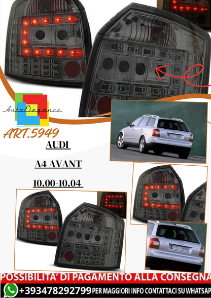 💫ART.5949 Fanali posteriori LED fumé adatti per Audi A4 Avant 10.2000–10.2004💫