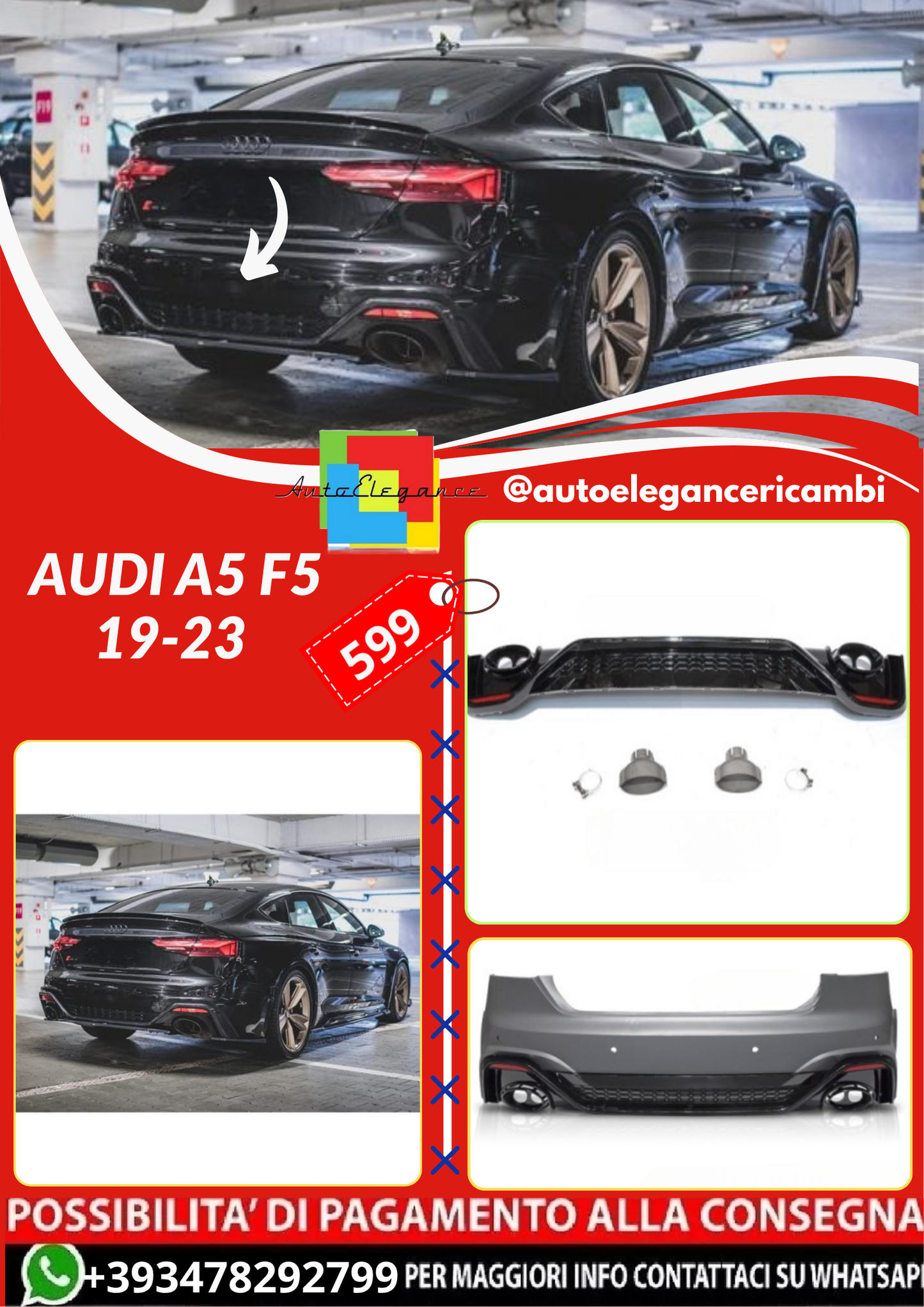 ART.4517 PARAURTI  POSTERIORI  AUDI A5 F5 19-23