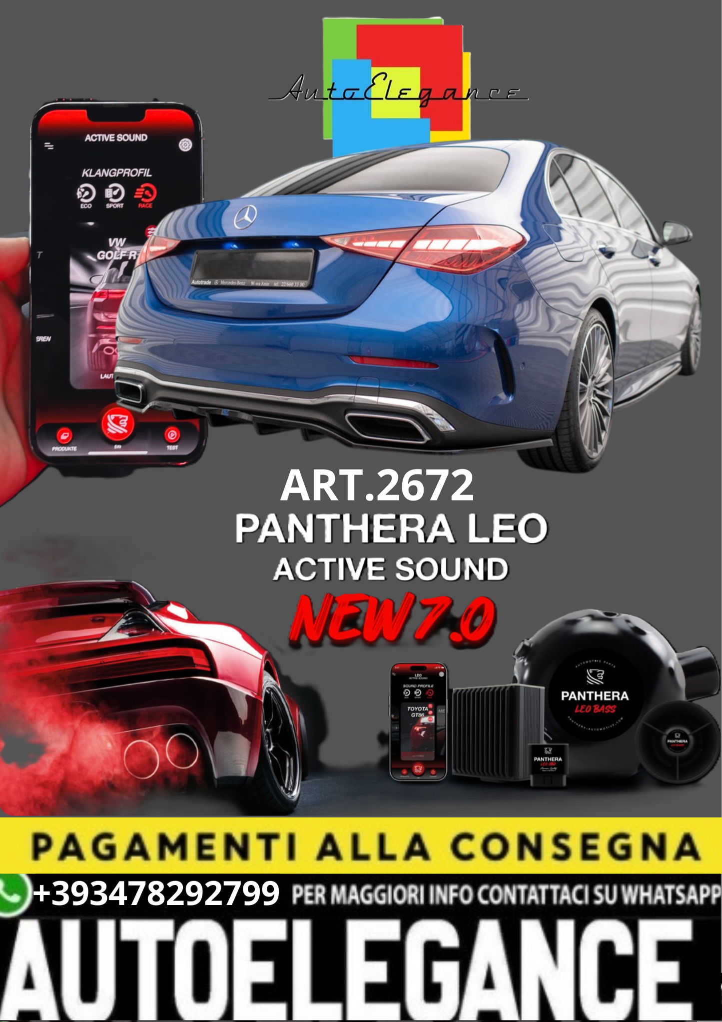 💥💣 ART.2672 PANTHERA SOUND SYSTEM ADATTO PER MERCEDES-BENZ C W206/43 AMG 💣💥