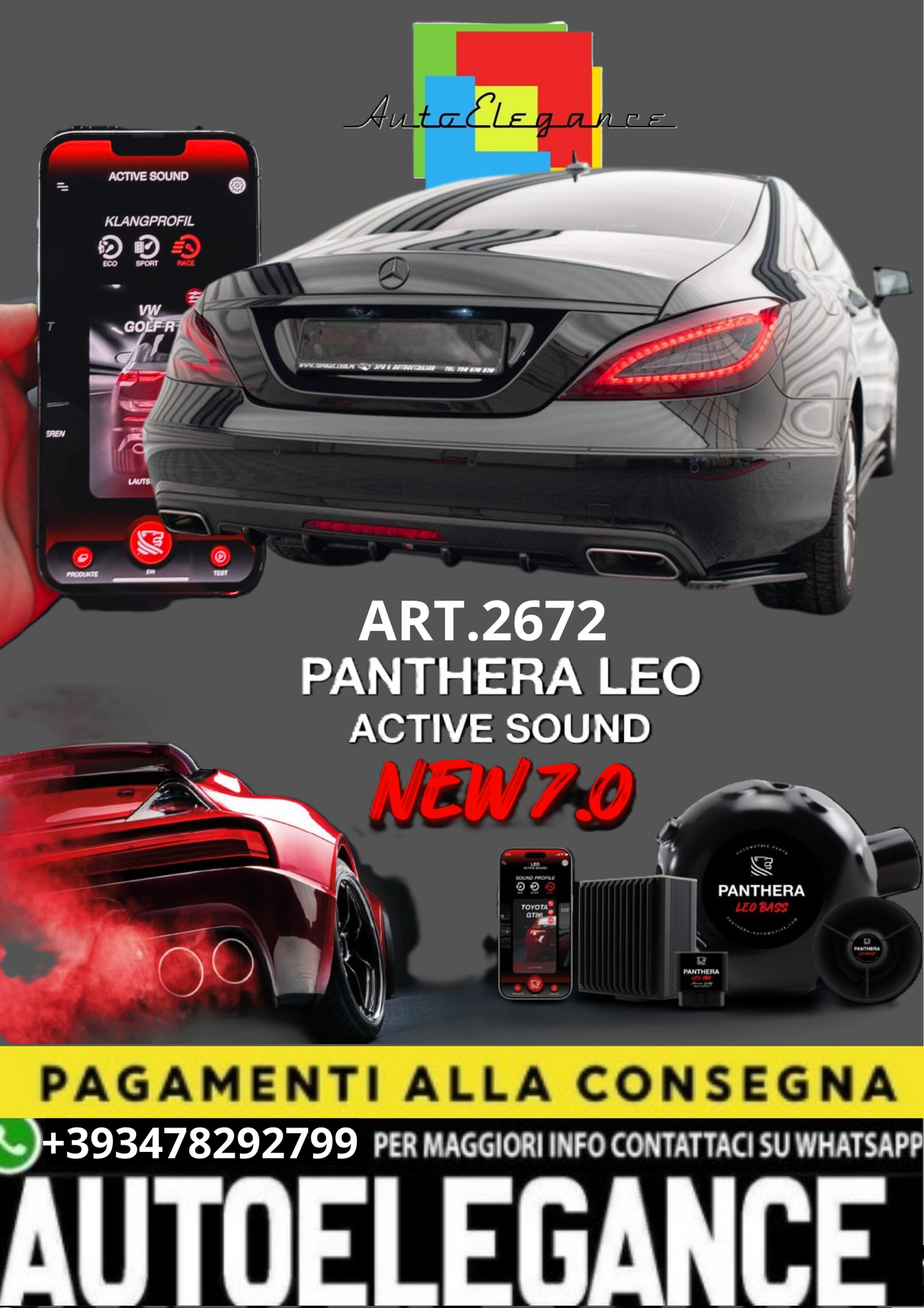 💥💣 ART.2672 PANTHERA SOUND SYSTEM ADATTO PER MERCEDES-BENZ CLS C218 💣💥