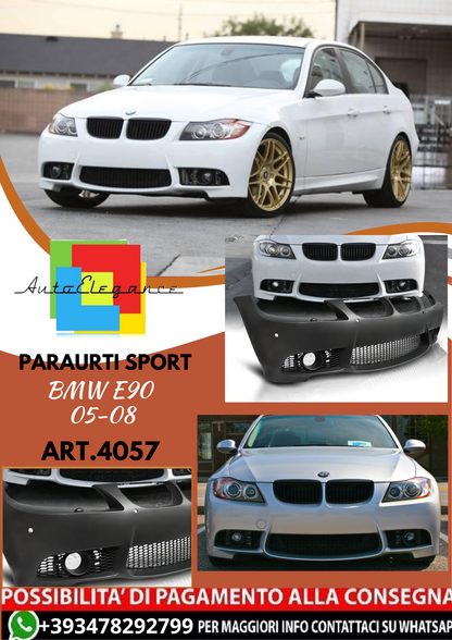 💥ART.4057 PARAURTI ANTERIORE SPORT adatto per BMW E90 05-08 LOOK M3💥