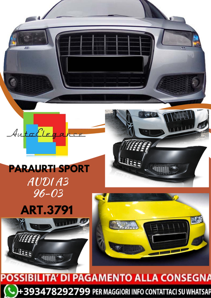 💥ART.3791 PARAURTI ANTERIORE SPORT adatto per AUDI A3 96-03 LOOK RS3💥