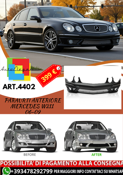 💥ART.4402 Paraurti Anteriore adatto per MERCEDES W211 06-09 LOOK AMG💥