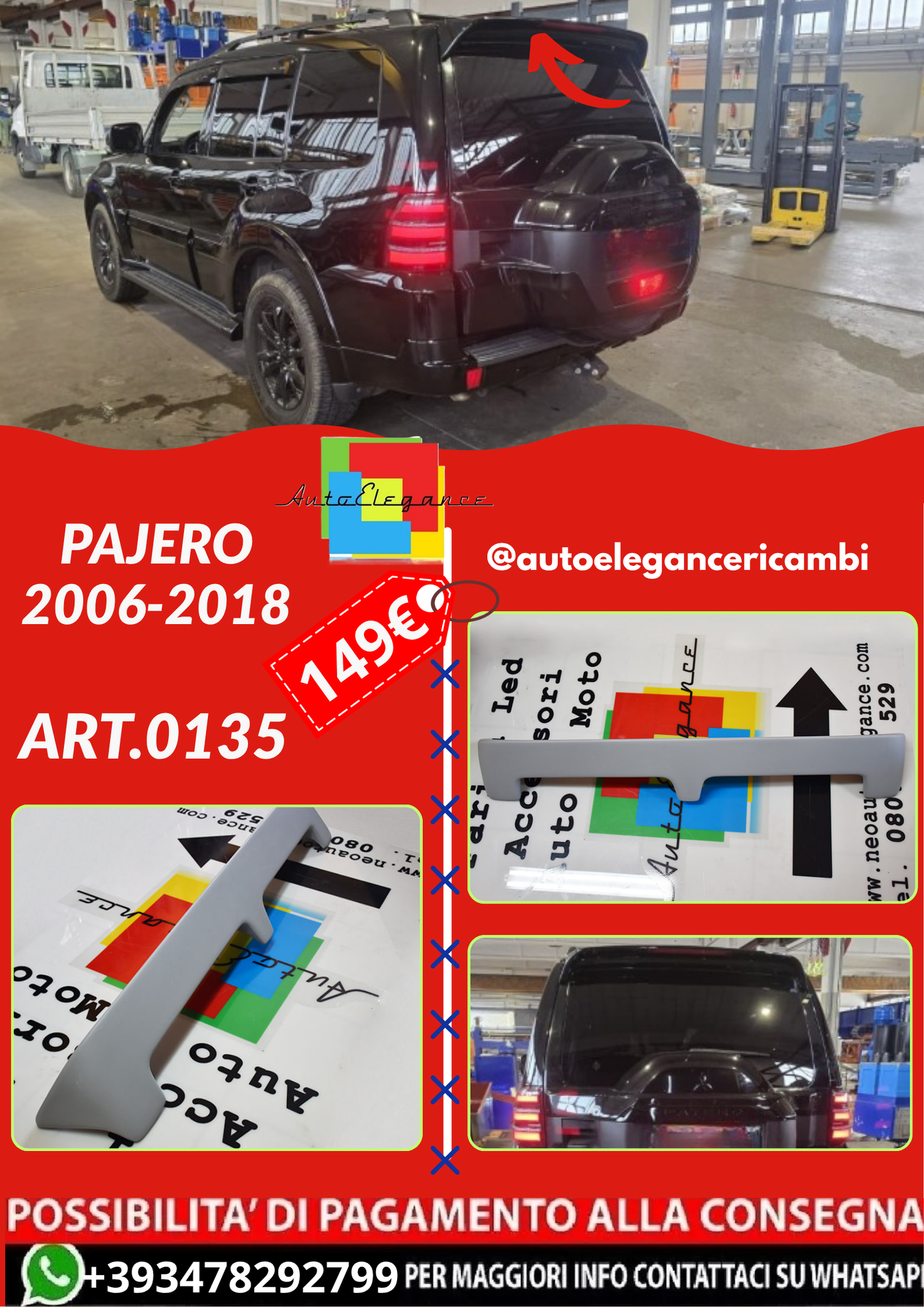 ART.0135  SPOILER PAJERO 2006-2018 GREZZO