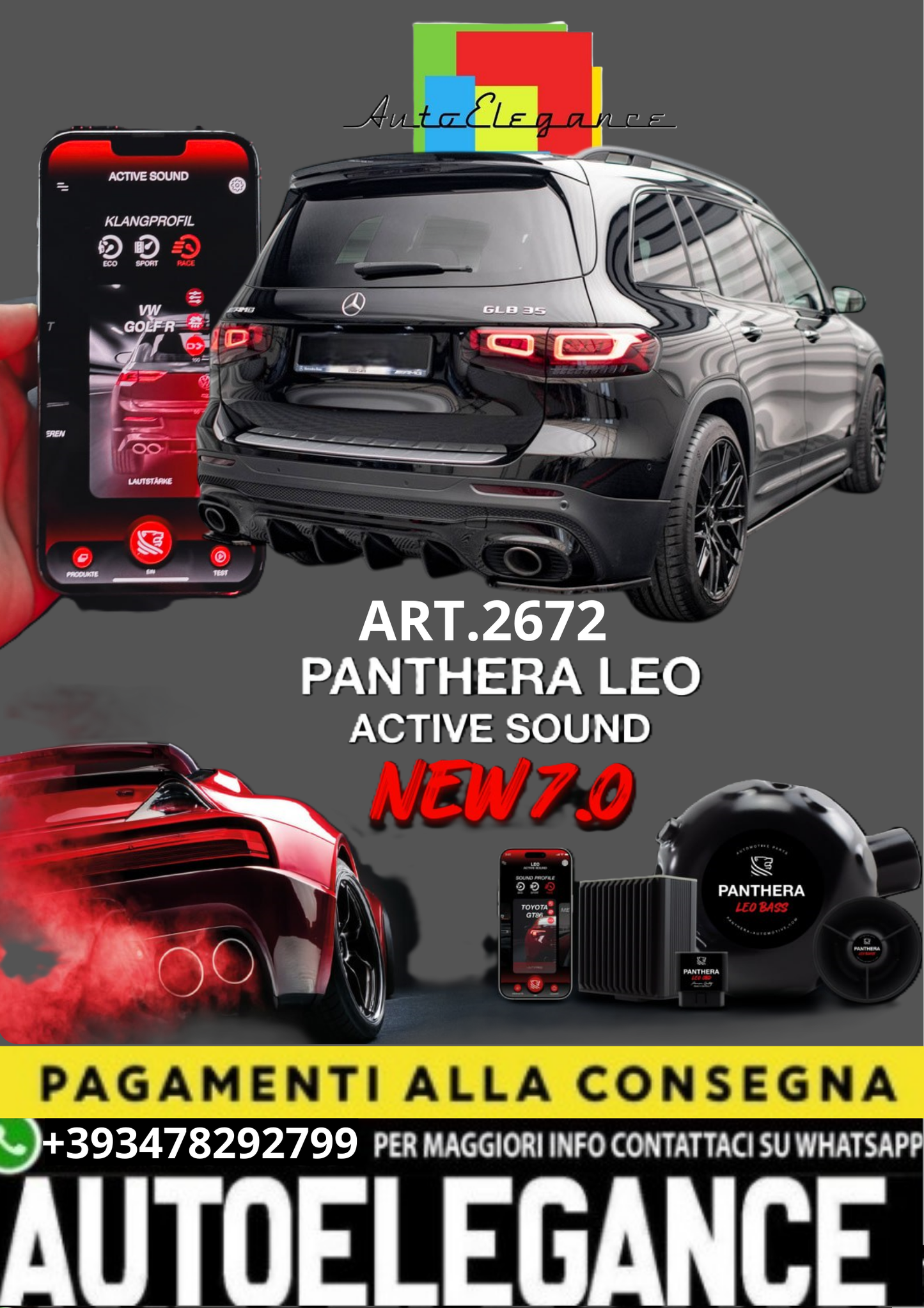 💥💣 ART.2672 PANTHERA SOUND SYSTEM ADATTO PER MERCEDES-BENZ GLB X247 /35 AMG 💣💥
