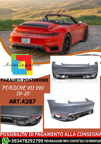 💥ART.4287 Paraurti Posteriore adatto per PORSCHE 911 992 19-25💥