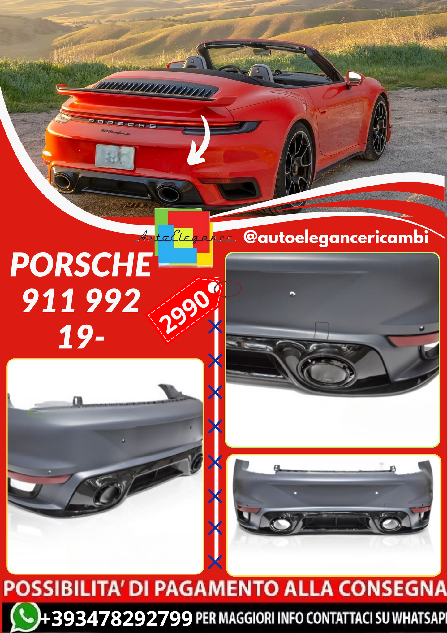 ART.4287 PARAURTI  POSTRIORI  PORSCHE 911 992 19-