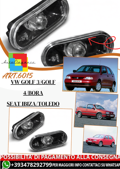 💫ART.6015 Indicatori laterali neri adatti per VW Golf 3/Golf 4/Bora/Seat Ibiza/Seat Toledo💫