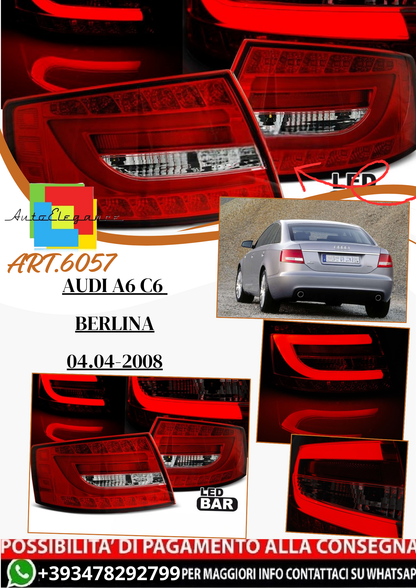💫ART.6057 Fanali posteriori LED rosso/bianco adatti per Audi A6 C6 Berlina 2004–2008 7PIN💫