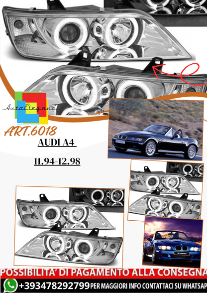 💫 ART.6018 Fari anteriori ANGEL EYES cromati adatti per BMW Z3 01.1996–2002 💫