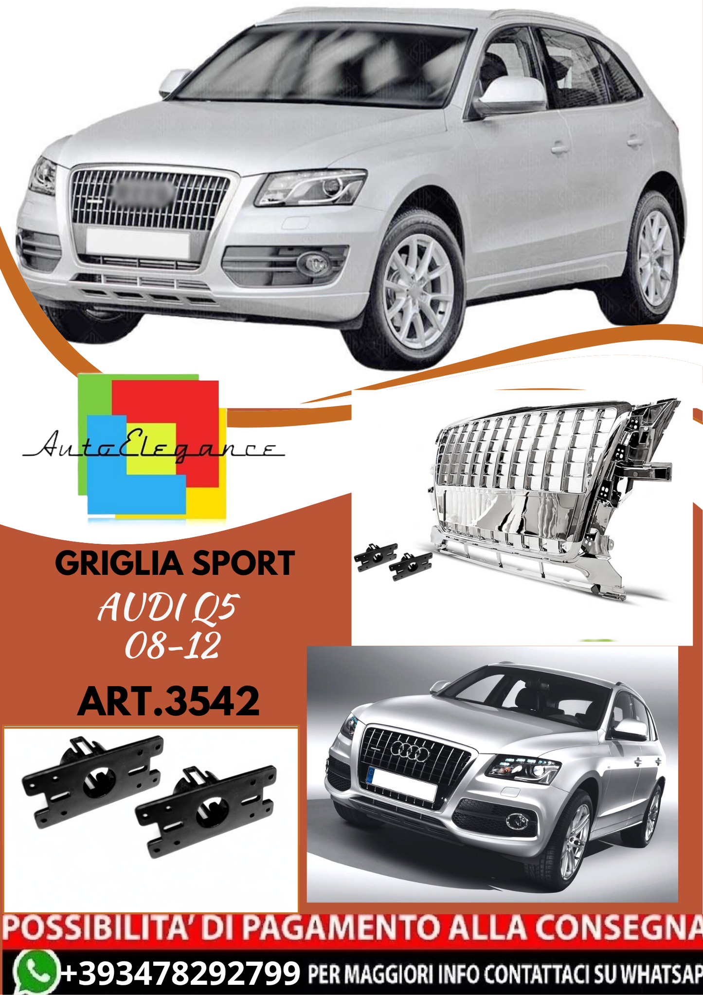 💥ART.3542 GRIGLIA SPORT adatto per AUDI Q5 08-12💥