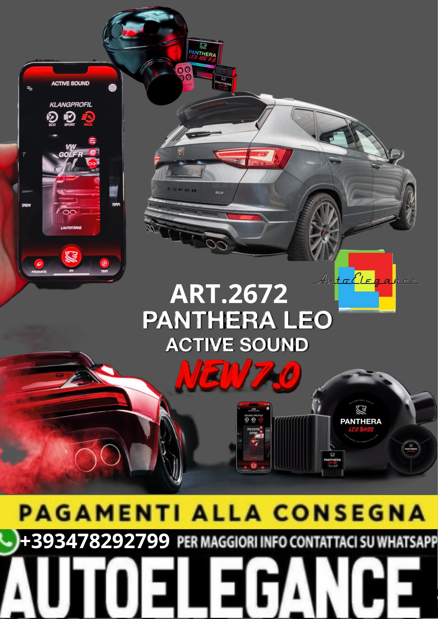 💥💣 ART.2672 PANTHERA SOUND SYSTEM ADATTO PER CUPRA ATECA💣💥