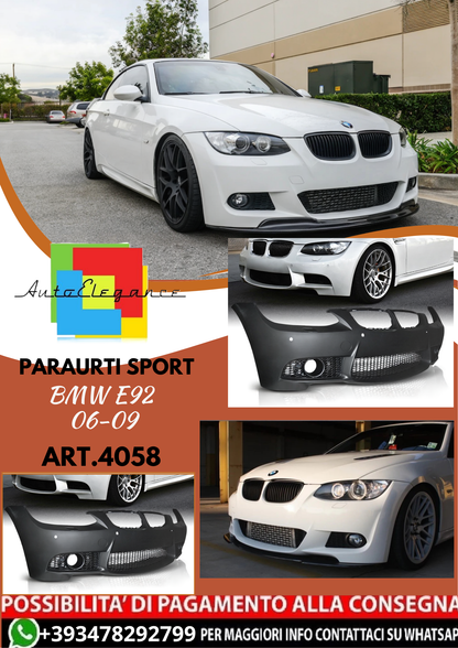 💥ART.4058 PARAURTI ANTERIORE SPORT adatto per BMW E92 06-09 LOOK M3💥