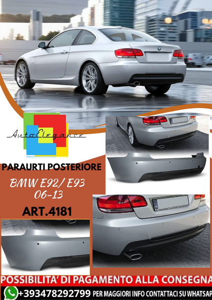 💥ART.4181 Paraurti Posteriore adatto per BMW E92/ E93 06-13 LOOK M3💥
