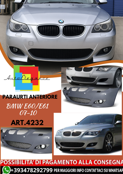 💥ART.4232 Paraurti Anteriore adatto per BMW E60/E61 07-10 LOOK M5💥