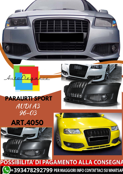 💥ART.4050 PARAURTI ANTERIORE SPORT adatto per AUDI A3 96-03 LOOK RS3💥