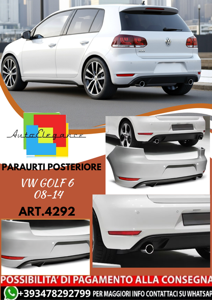 💥ART.4292 Paraurti Posteriore adatto per VW GOLF 6 08-14 LOOK GTI💥