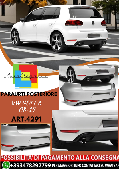 💥ART.4291 Paraurti Posteriore adatto per VW GOLF 6 08-14 LOOK GTI💥