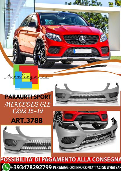 💥ART.3788 PARAURTI ANTERIORE SPORT adato per MERCEDES GLE C292 15-19 LOOK AMG💥