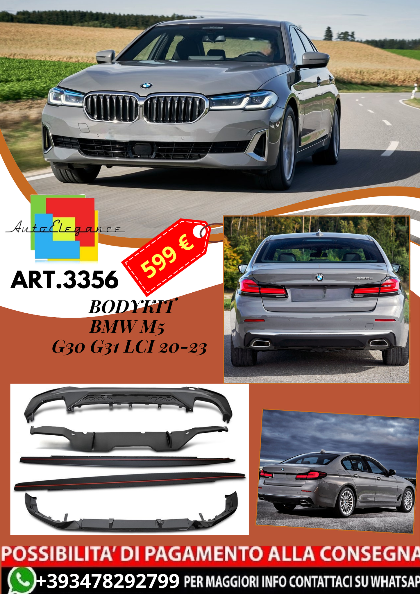 💥ART.3356 BODYKIT SPORT STILE PERFORMANCE adatto a BMW M5 G30 G31 LCI 20-23💥