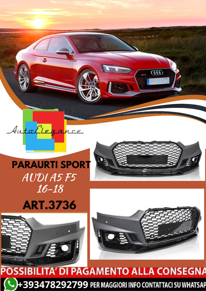 💥ART.3736 PARAURTI ANTERIORE SPORT adatto per AUDI A5 F5 16-18💥