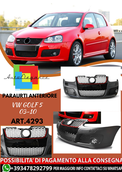💥ART.4293 Paraurti Anteriore adatto per VW GOLF 5 03-10 LOOK GTI💥