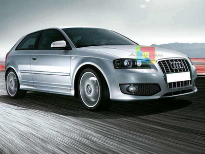 💎PARAURTI ANTERIORE ADATTO PER AUDI A3 8P 03-08 NERO CROMO💎