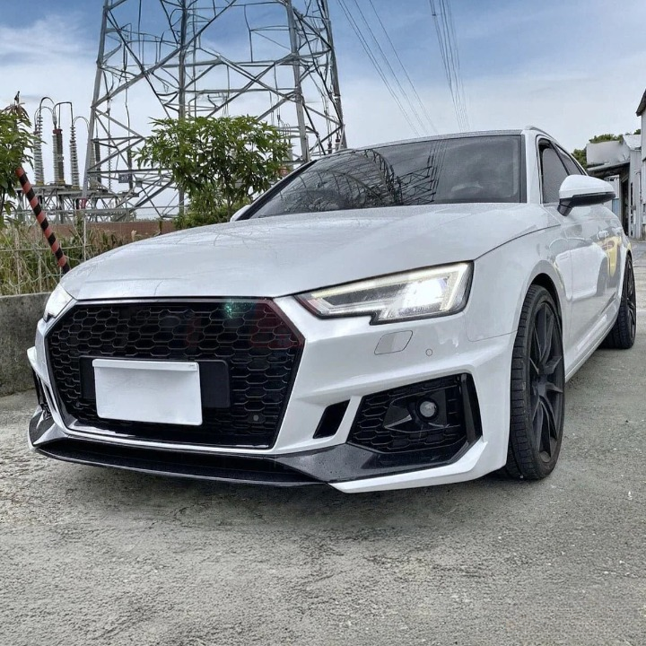 💫ART.7462 Paraurti Anteriore Look RS4 Argento Nero PDC per AUDI A4 B9 2015-2019💫