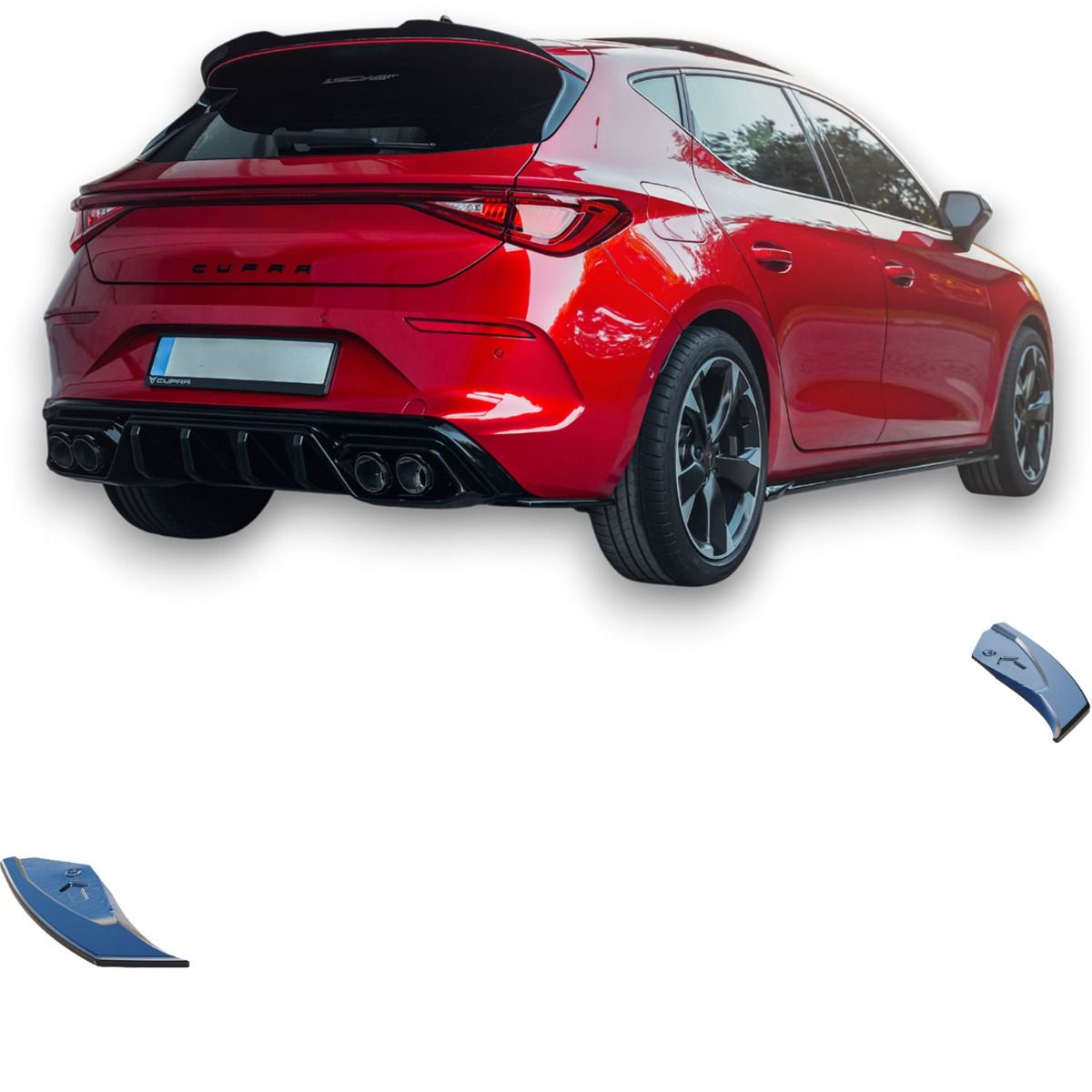2377 ⭐Splitter laterale diffusore adatto per Cupra Leon Mk1 (2020-2024)⭐