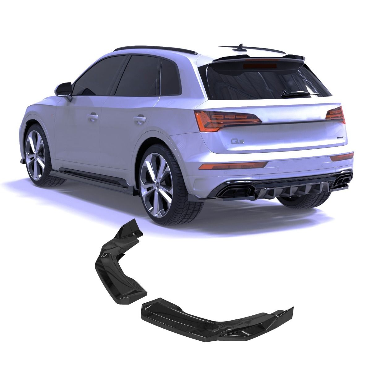 2343 ⭐Splitter laterale diffusore adatto per Audi Q5 S-Line SUV Mk2 Flift 20–24⭐