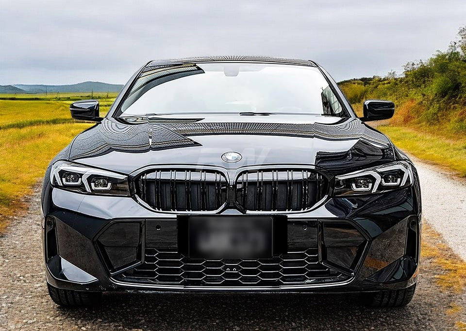 ✨Griglia rene compatibile con BMW Serie 3 G20 LCI barre doppie nere lucide✨