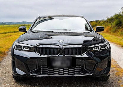 ✨Griglia rene compatibile con BMW Serie 3 G20 LCI barre doppie nere lucide✨