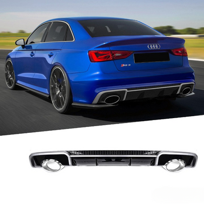 ART.3582 Diffusore RS3 Look per Audi A3 (8V) 2012-2015 Nero Lucido