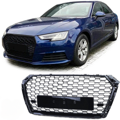 💥GRIGLIA RADIATORE RS4 LOOK ARGENTO ADATTO PER Audi A4 B9 2016 - 2019💥