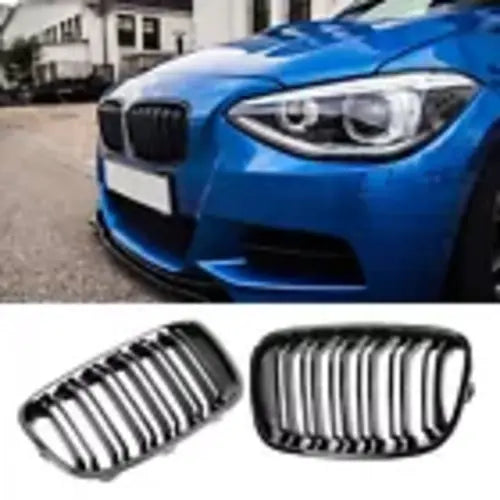 💕griglia adatta per BMW Serie 1 F20 F21 lucida nera doppia barra💕