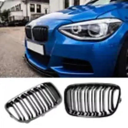 💕griglia adatta per BMW Serie 1 F20 F21 lucida nera doppia barra💕
