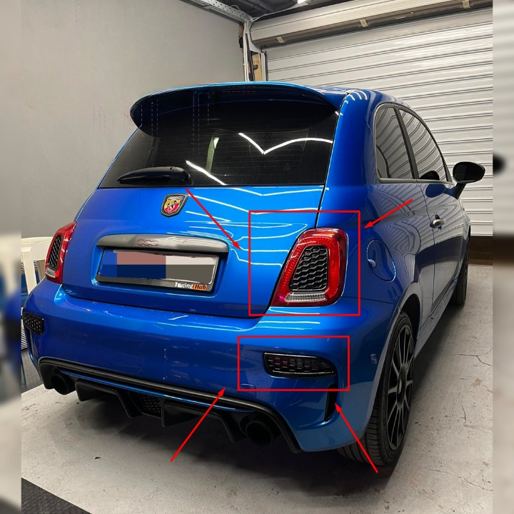 💫ART.5436 Inserti/feritoie a Nido D'ape per Fanali Posteriori Abarth 595/695💫