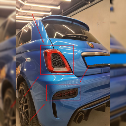 💫ART.5436 Inserti/feritoie a Nido D'ape per Fanali Posteriori Abarth 595/695💫
