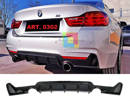 DIFFUSORE BMW SERIE 4 F32 F33 F36 SOTTO PARAURTI POSTERE ABS NERO LUCIDO .-