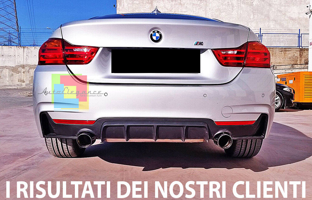 DIFFUSORE BMW SERIE 4 F32 F33 F36 SOTTO PARAURTI POSTERE ABS NERO LUCIDO .-