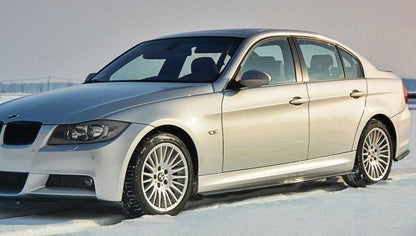 BMW SERIE 3 E90 E91 2004-2011 FLAPS SOTTO MINIGONNE ABS NERO LUCIDO SPLITTER