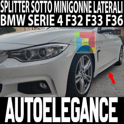 BMW SERIE 4 F32 F33 F36 FLAPS SOTTO MINIGONNE LATERALI ABS NERO LUCIDO LAME