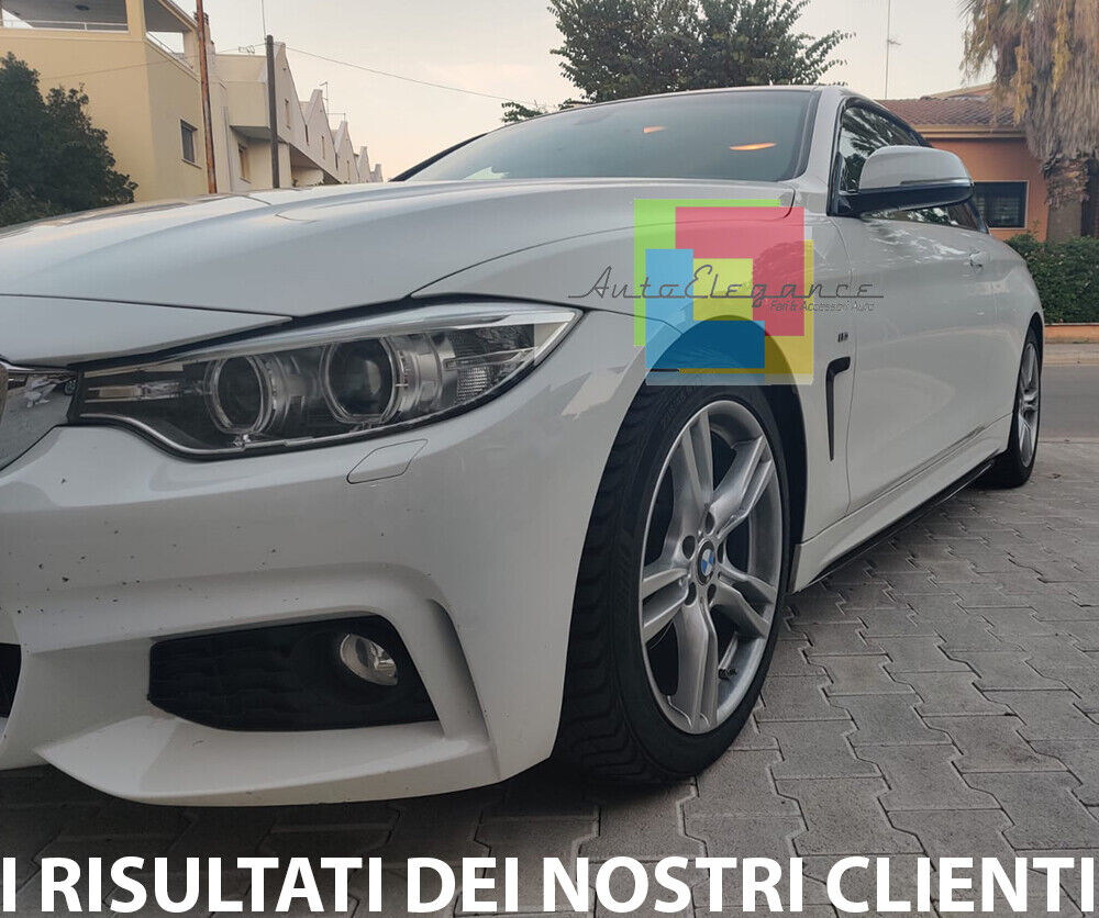BMW SERIE 4 F32 F33 F36 FLAPS SOTTO MINIGONNE LATERALI ABS NERO LUCIDO LAME